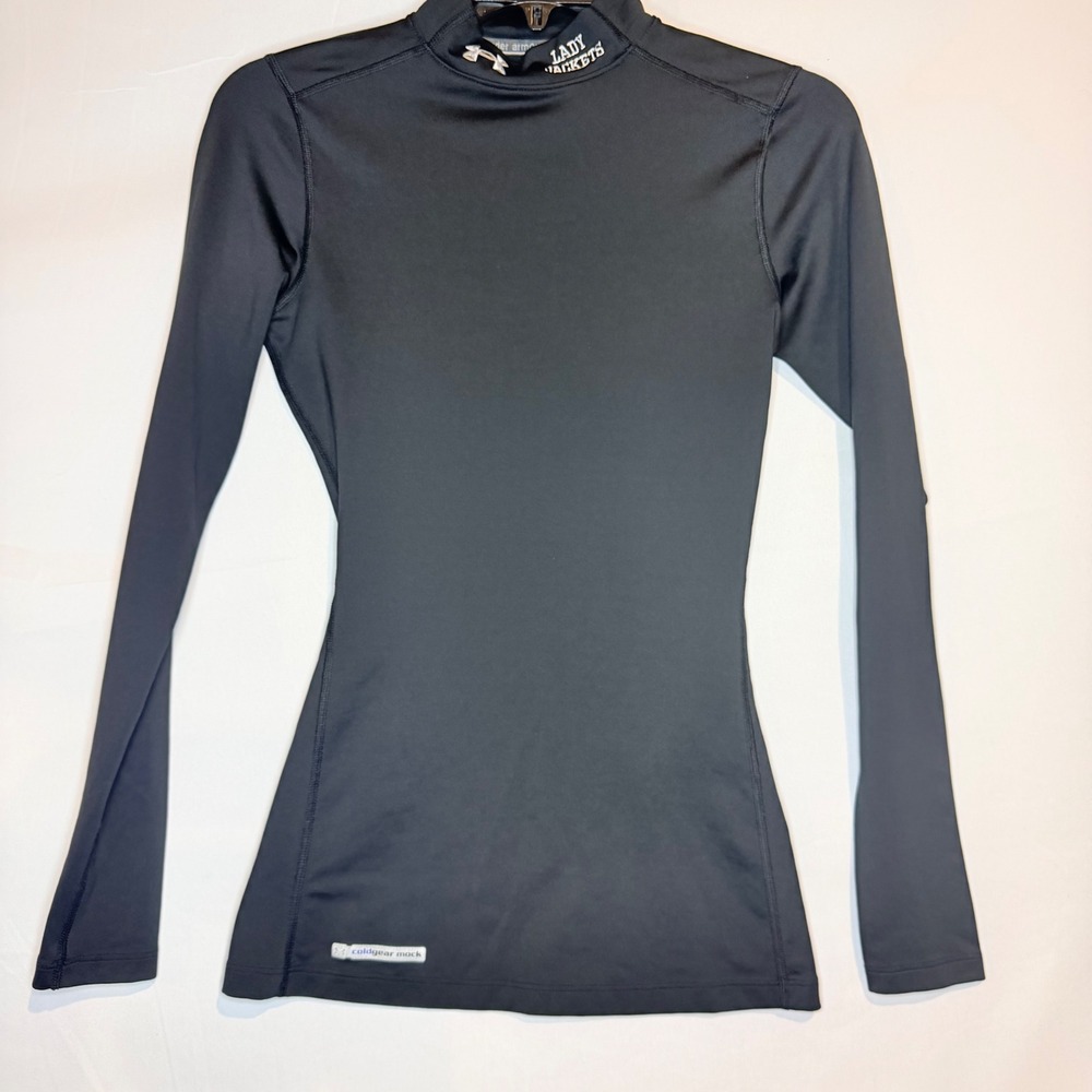 Under Armour ColdGear Mock Neck Long Sleeve Fitted Shirt Black Small Lady Jacket